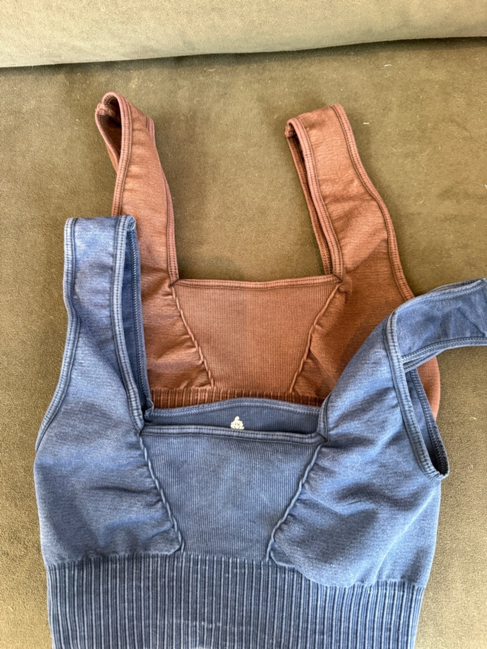 NWOT Good Karma Sports Bras - Blue & brown 2 pack size xs/s